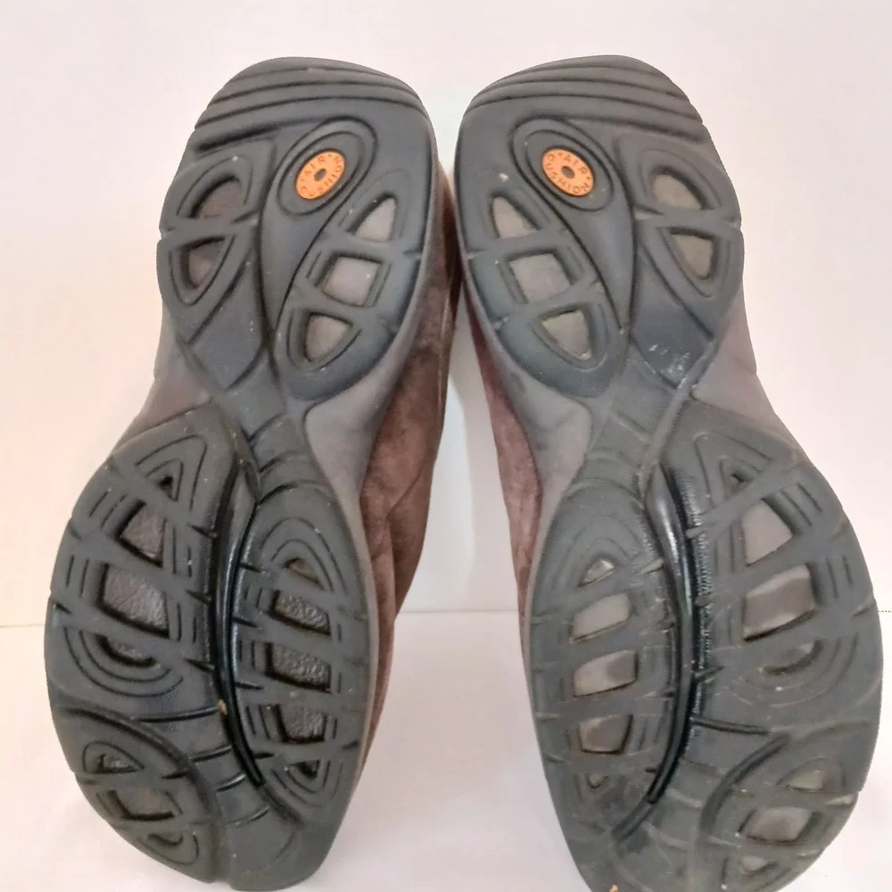 Merrell Men's 8 Brown Suede Slip-On Shoes Faux Fur Lined Round Toe Logo‎